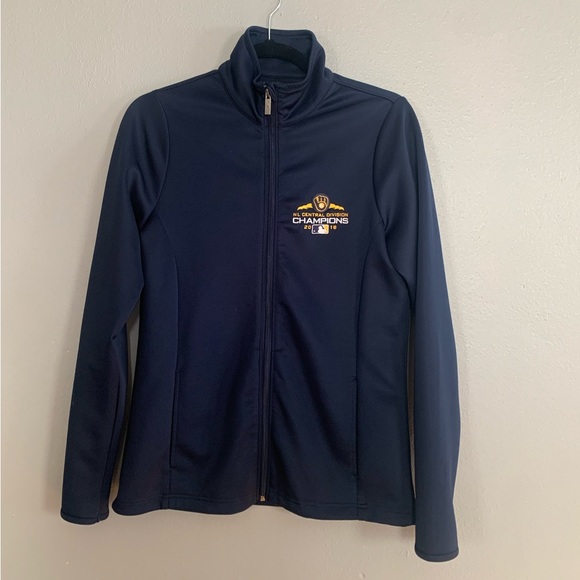 Antigua Tops - Antigua Milwaukee Brewers 2018 NL Central Division Champions Full Zip